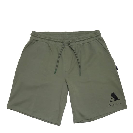 Men's Aquascutum Fleece Jogger Shorts in Military Green - Image 1