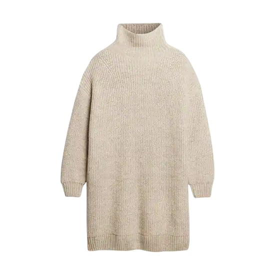 Superdry Womens/Ladies Knee Length Knitted Turtle Neck Sweater Dress (Light Grey) - Image 2