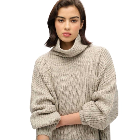 Superdry Womens/Ladies Knee Length Knitted Turtle Neck Sweater Dress (Light Grey) - Image 4