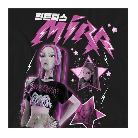 K-Pop Demon Hunters Womens/Ladies Huntrix Mira T-Shirt (Black) - Image 3