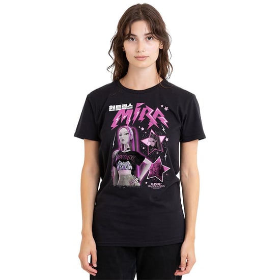 K-Pop Demon Hunters Womens/Ladies Huntrix Mira T-Shirt (Black) - Image 4