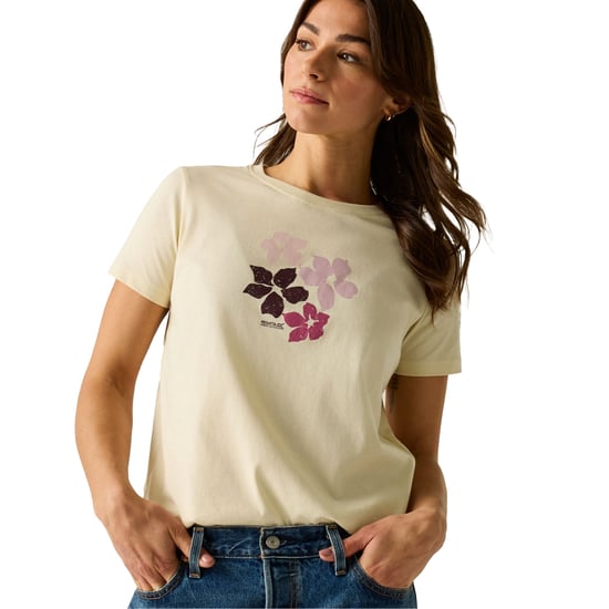 Regatta Womens/Ladies Filandra VX Shadow Flower T-Shirt (Light Vanilla) - Image 1