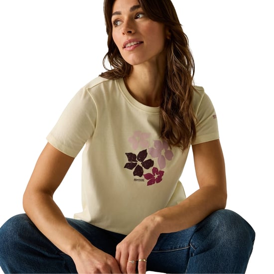 Regatta Womens/Ladies Filandra VX Shadow Flower T-Shirt (Light Vanilla) - Image 6