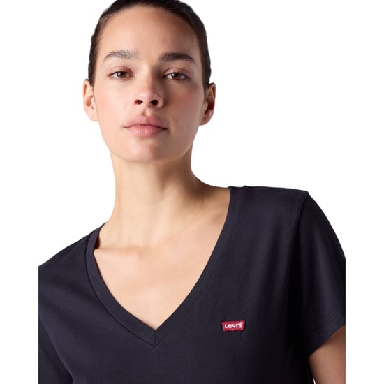 Levis T-shirt med slubmönster och V-ringning för kvinnor/damer (Antracit) - Image 5