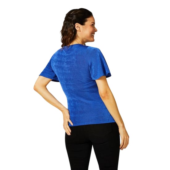 Biba Dames-jersey-top met sleutelgat (Blauw) - Image 3