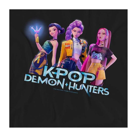 K-Pop Demon Hunters Womens/Ladies Huntrix Group T-Shirt (Black) - Image 3