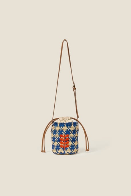 Blue Crab And Houndstooth Bucket Bag - Sea Blue - Image 5