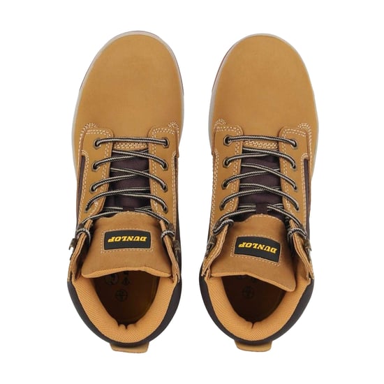 Dunlop Vlakke veiligheidslaarzen voor heren van Nebraska, van gecoat leer met stalen neus (Honing) - Image 3