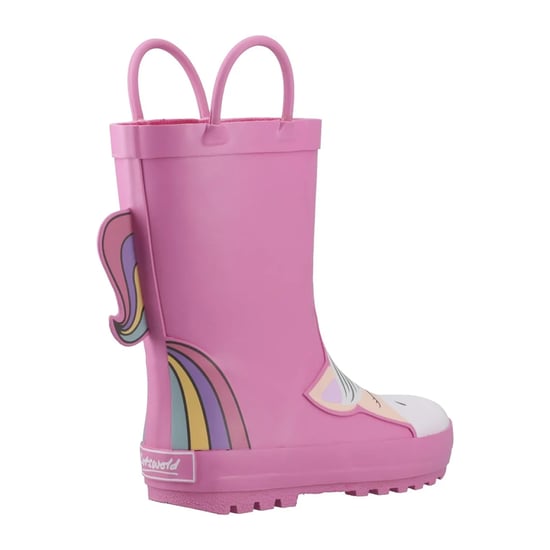Cotswold Childrens/Kids Puddle Unicorn 3D Wellington Boots (Pink) - Image 2