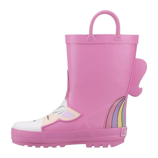 Cotswold Childrens/Kids Puddle Unicorn 3D Wellington Boots (Pink) - Image 3