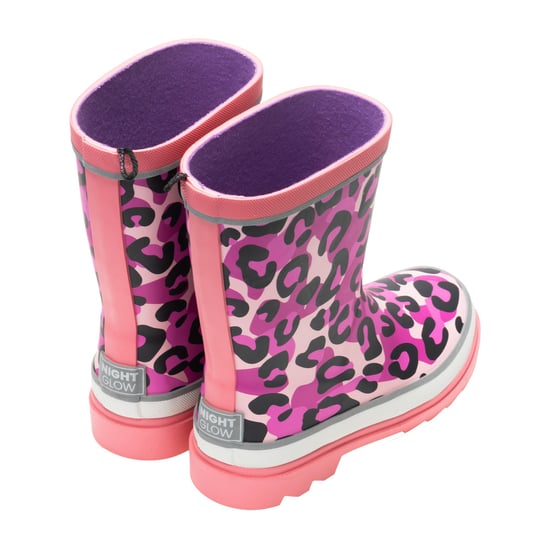 Regatta Childrens/Kids Mudplay III Leopard Print Wellington Boots (Pink Lemonade) - Image 2