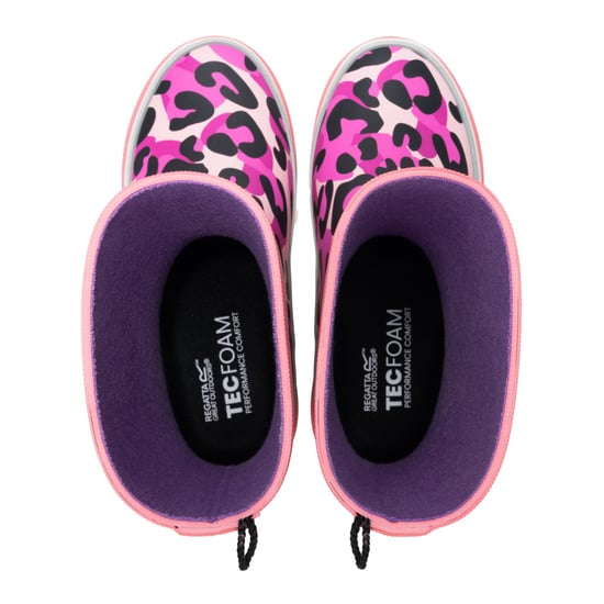 Regatta Childrens/Kids Mudplay III Leopard Print Wellington Boots (Pink Lemonade) - Image 4