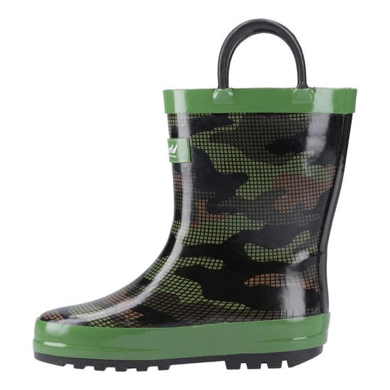 Cotswold Childrens/Kids Puddle Camouflage Wellington Boots (Green/Black) - Image 3