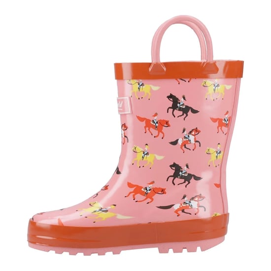 Cotswold Childrens/Kids Puddle Horse Wellington Boots (Pink/Red) - Image 3