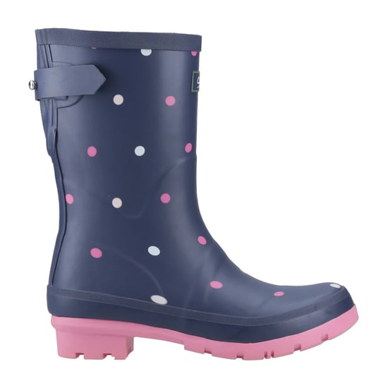 Cotswold Womens/Ladies Clarence Spotted Mid Cut Wellington Boots (Navy/Pink) - Image 1