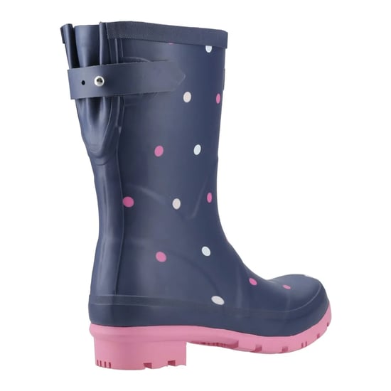 Cotswold Womens/Ladies Clarence Spotted Mid Cut Wellington Boots (Navy/Pink) - Image 2
