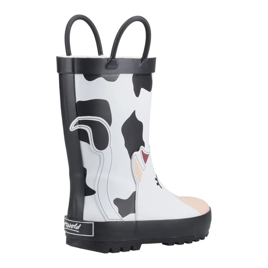 Cotswold Childrens/Kids Puddle Cow 3D Wellington Boots (Black/White) - Image 2