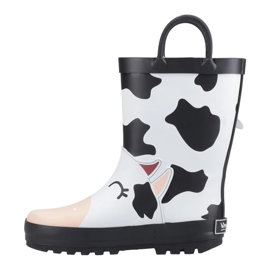 Cotswold Childrens/Kids Puddle Cow 3D Wellington Boots (Black/White) - Image 3