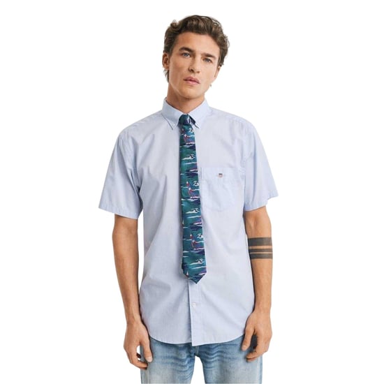 Gant Mens Poplin Classic Short-Sleeved Shirt (Light Blue) - Image 2