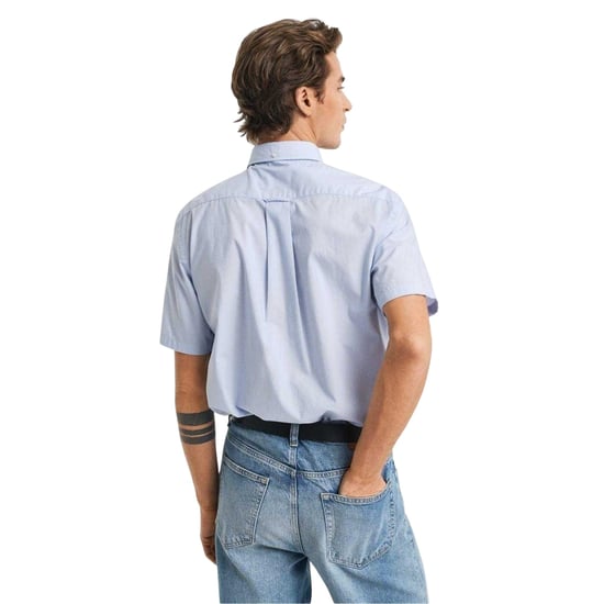 Gant Mens Poplin Classic Short-Sleeved Shirt (Light Blue) - Image 3