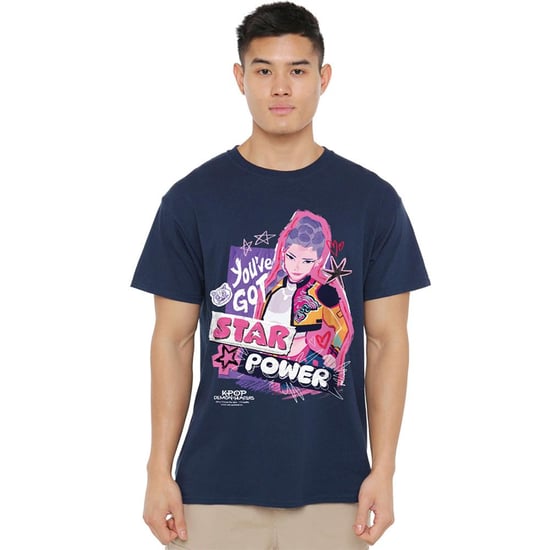 K-Pop Demon Hunters Unisex Adult Rumi Scrapbook Stars T-Shirt (Navy) - Image 3