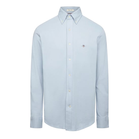Gant Herenpiqué-overhemd met lange mouwen, normale pasvorm (Blauw) - Image 1