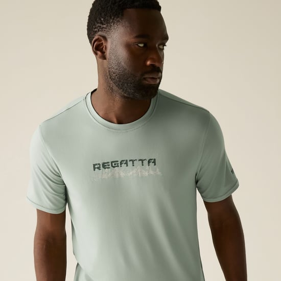 Regatta Mens Text Stretch T-Shirt (Glacier Green) - Image 5