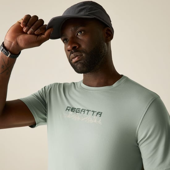 Regatta Mens Text Stretch T-Shirt (Glacier Green) - Image 6