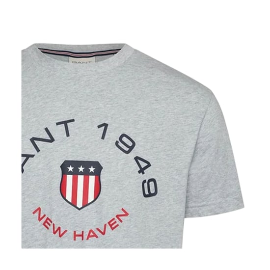 Gant Heren borst Logo T-Shirt (Lichtgrijs) - Image 3