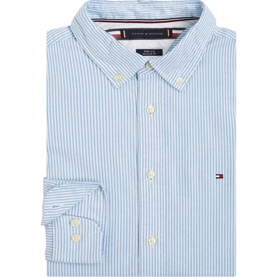 Tommy Hilfiger Herenoverhemd met knopen uit 1985, gestreept en met elastische pas (Blauw) - Image 3