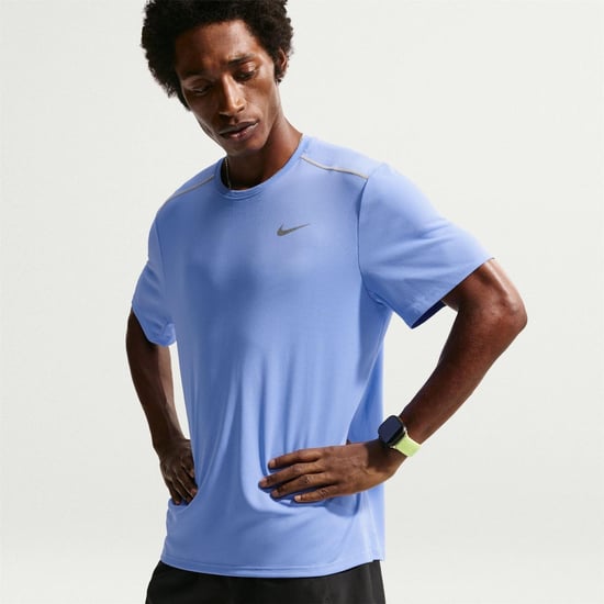 Nike Mens Miler Swoosh Reflective Detail T-Shirt (Light Blue) - Image 1