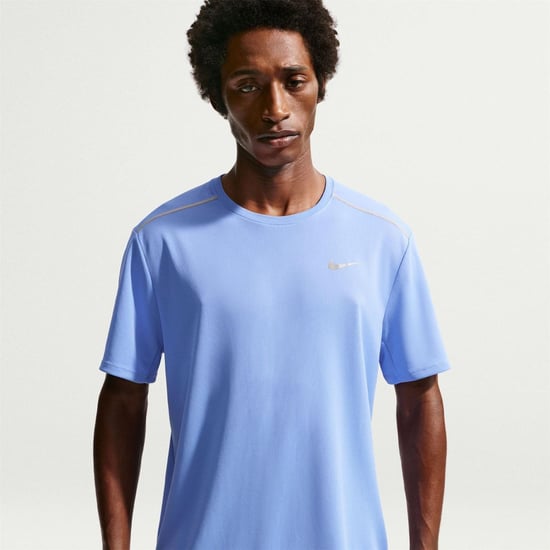 Nike Mens Miler Swoosh Reflective Detail T-Shirt (Light Blue) - Image 3