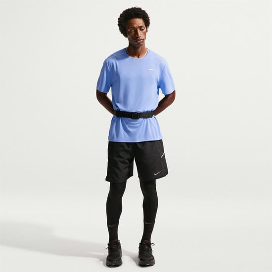 Nike Mens Miler Swoosh Reflective Detail T-Shirt (Light Blue) - Image 5