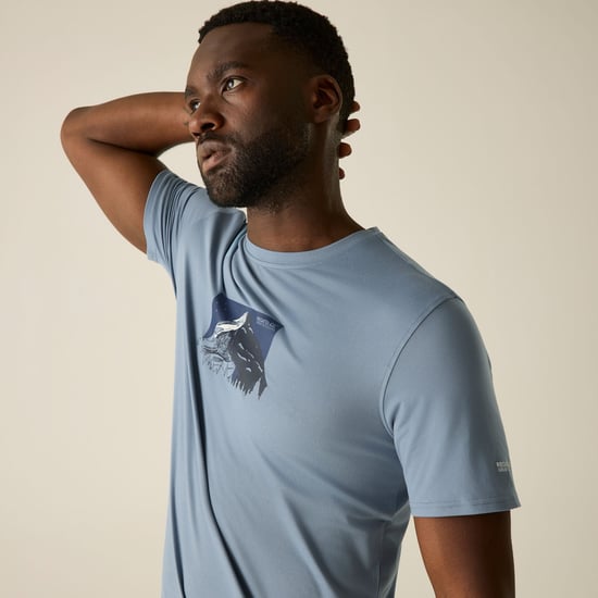 Regatta Mens Fingal Mountain Range T-Shirt (Dusky Blue) - Image 4