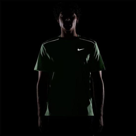 Nike Mens Miler Swoosh Reflective Detail T-Shirt (Green/Silver) - Image 4