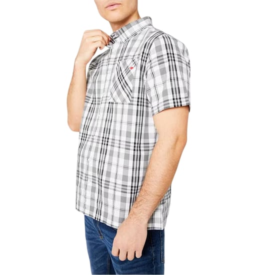 Lee Cooper Geruit katoenen herenoverhemd (Wit) - Image 3