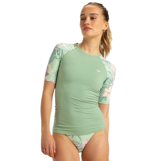 Roxy Womens/Ladies Graphic Print Fitted Rash Guard (Green) - Image 2