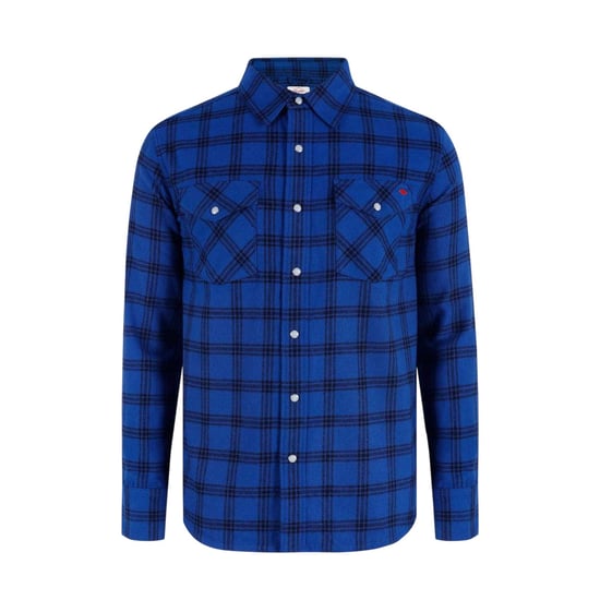 Lee Cooper Herenoverhemd met lange mouwen en ruitjespatroon (Blauw) - Image 1