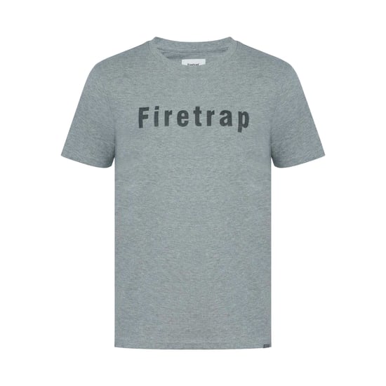 Firetrap Mens Logo Cotton T-Shirt (Dark Grey Marl) - Image 1