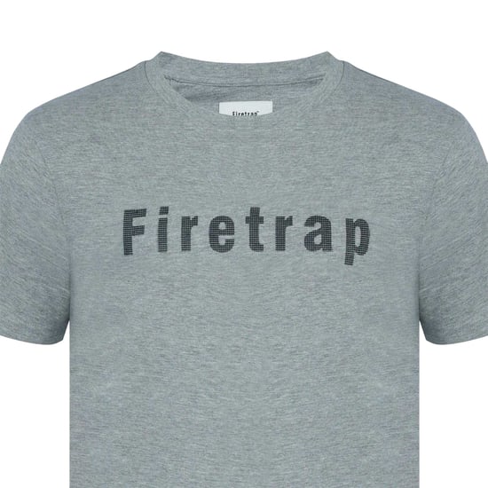 Firetrap Mens Logo Cotton T-Shirt (Dark Grey Marl) - Image 3