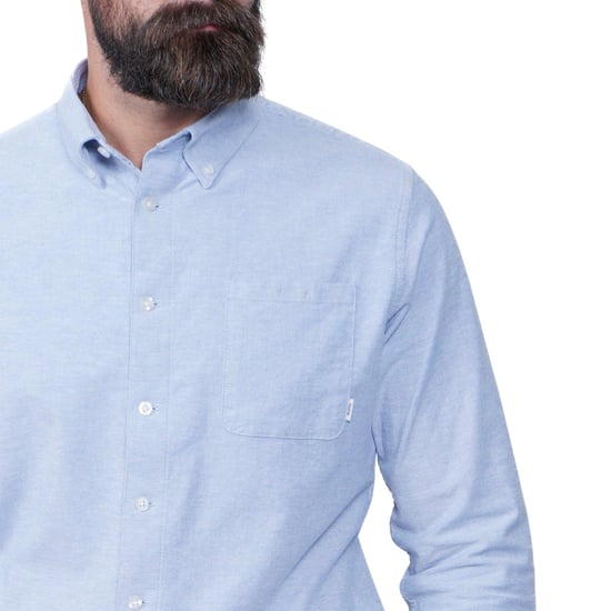 Firetrap Heren Basic Oxford-overhemd van katoen met knoopsluiting (Blauw) - Image 4
