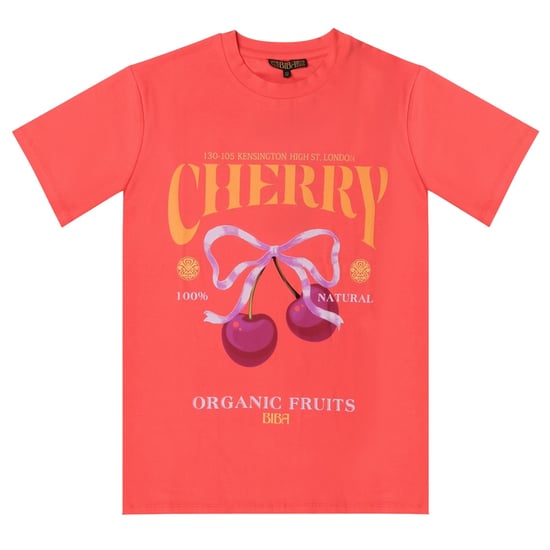 Biba Dames/Dames Oversized T-shirt (Kersen) - Image 1