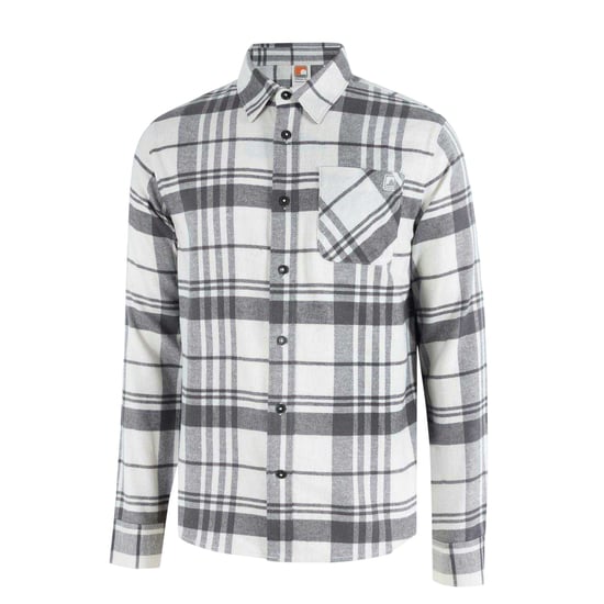 SoulCal Mens Checked Long-Sleeved Shirt (White/Grey) - Image 3