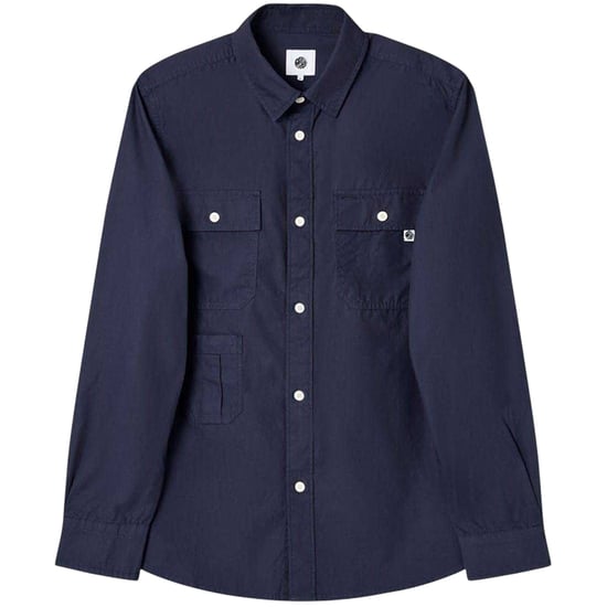 Pretty Green Mens Brentwood Long-Sleeved Shirt (Navy) - Image 2