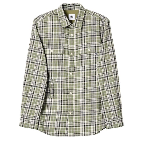 Pretty Green Mens Thornley Checked Long-Sleeved Shirt (Green) - Image 2
