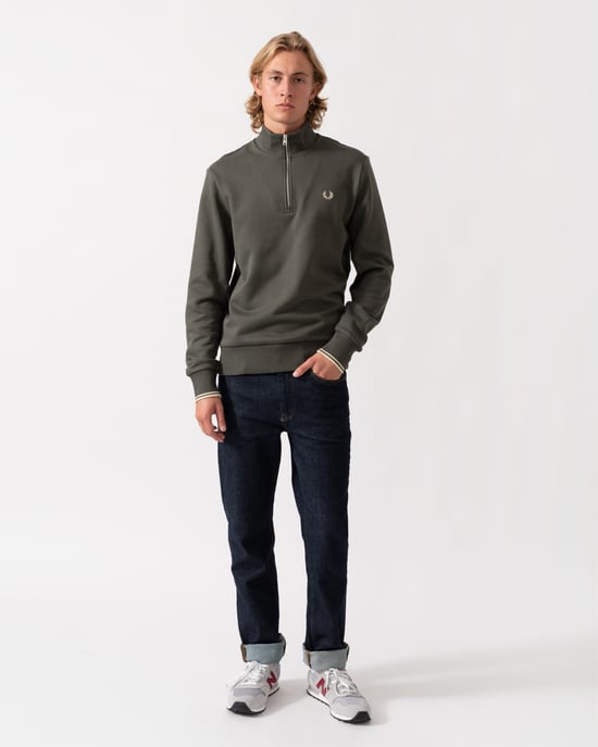 Long Sleeve Logo Detail Sweatshirt in Olive - Image 4