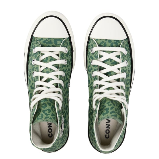 Converse Womens/Ladies All Star Leopard Print Canvas Platform High Top Trainers (Green) - Image 3