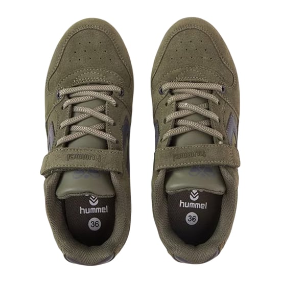 Hummel Childrens/Kids Chevron Suede Trainers (Dusty Olive) - Image 3