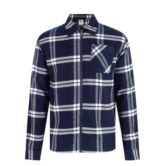 SoulCal Mens Checked Flannel Full Zip Long-Sleeved Shacket (Navy) - Image 1