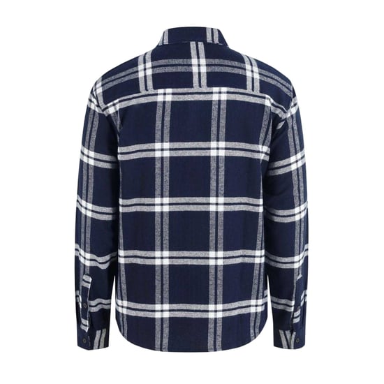 SoulCal Mens Checked Flannel Full Zip Long-Sleeved Shacket (Navy) - Image 2
